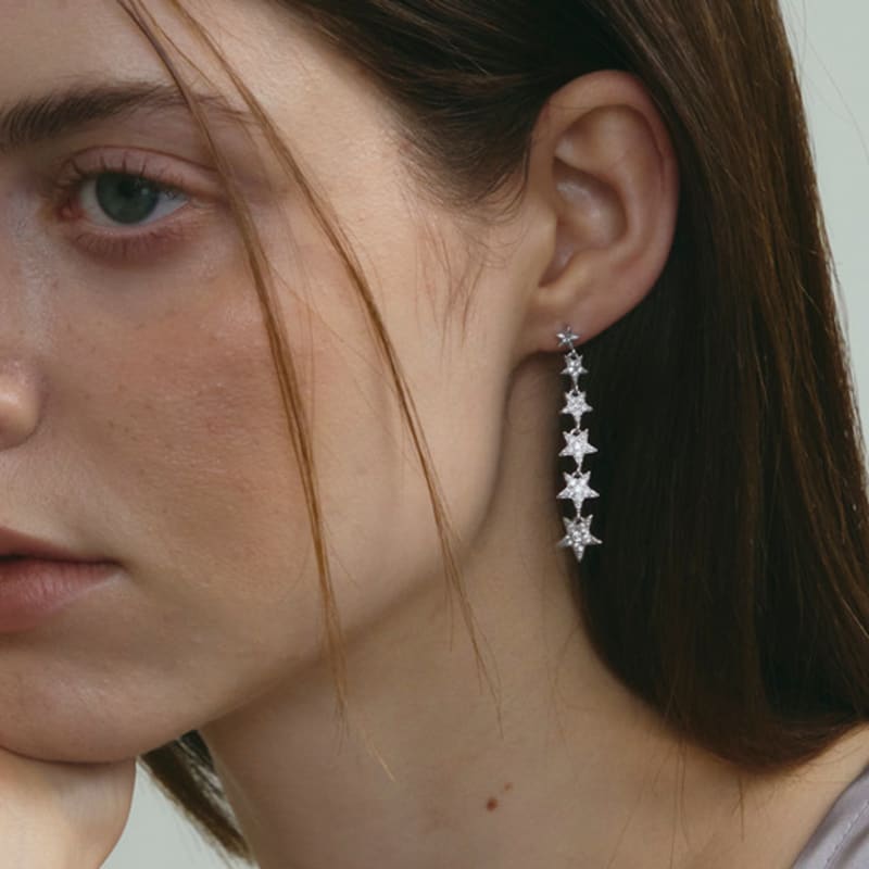 TORTOISE [Silver925] Trsat Rising Star Long Earrings