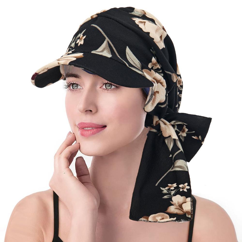 Print Women Hijab Caps Wrap Hair Ladies Headscarf Hat Fashion Turban Bonnet  Hide Hair
