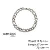 Chain Bracelet for Men Women Stainless Steel Width 3-10 MM Bracelets Punk Jewelry Couple Gift Pulsera Hombre New