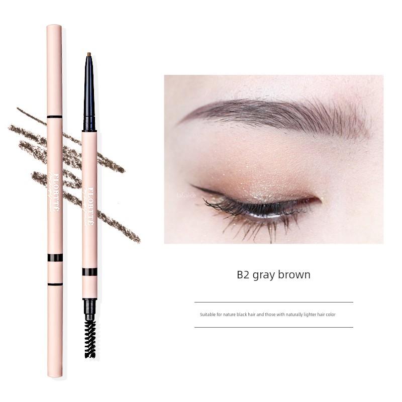 Flortte Double-Ended Ultra-Fine Eyebrow Pencil Is Waterproof, Sweat-Proof, Long-Lasting, Does Not Fade or Smudge