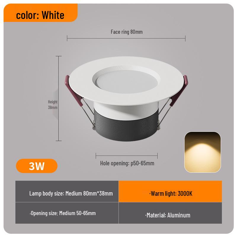 

3-Opening Recessed Downlight Spotlight Ceiling Pendant - 5.5 x 5 x 6 cm