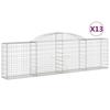 VidaXL Arched Gabion Baskets 13 Pcs 300x30x80/100 Cm Galvanized Iron, Gabion, Gabion Cage, Gabion Wall Basket, Wall 3146514