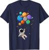 Funny Space Astronaut Balloon Planets Solar System Galaxy T-Shirt