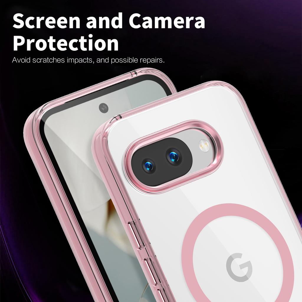 For Google Pixel 9a Case Compatible with MagSafe TPU+PC Transparent Phone Cover