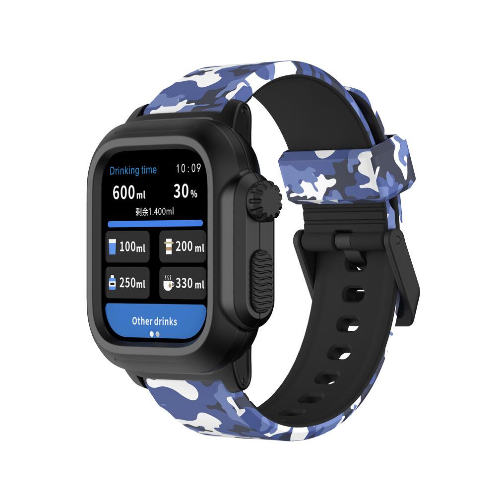 Waterproof Shell For Apple Watch Case 45mm 44mm 41mm 40mm 42mm Outdoor Sports Silicone Bracelet Wristband iWatch 9 8 7 6 5 4 SE