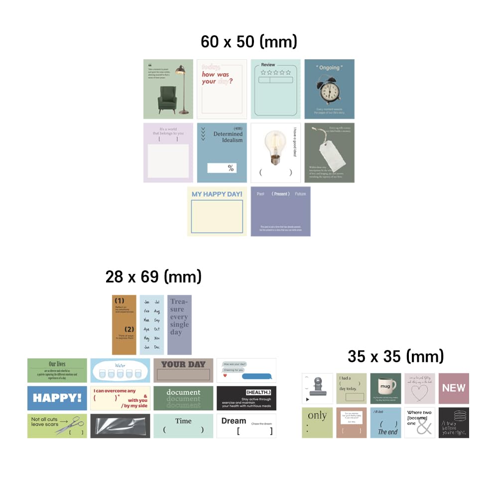 Monolike Record Sticker Pack Series 2 Variety for Fancy Stickers Today's (102 Stickers) - Pack, Diaries, Scrapbooks, Waterproof,