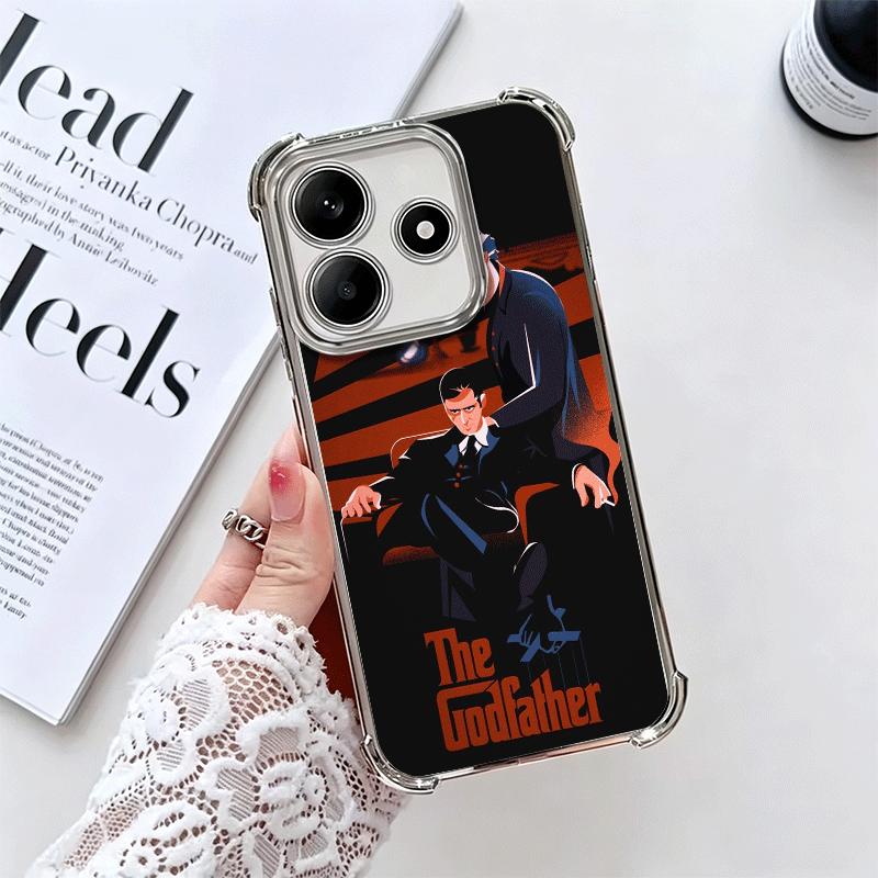 The Godfather TV Soft Phone Case For Xiaomi Redmi Note 14 15 Pro Plus 13 12 11S 11T 5G 10 9S 9 Plating Anti-Fall Fundas