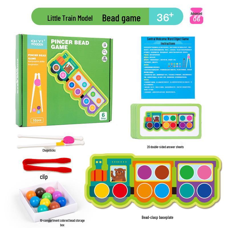 Wooden Educational Toys for Young Children: Early Learning, Parent-Child Interaction, Fruit, Color & Shape Recognition, Bead Threading