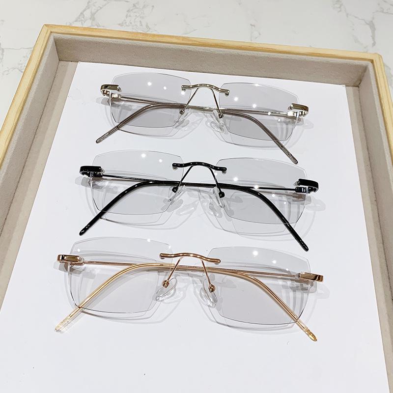 Frameless Fashionable Photochromic Anti-Blue Light Prescription Glasses for Men & Women
