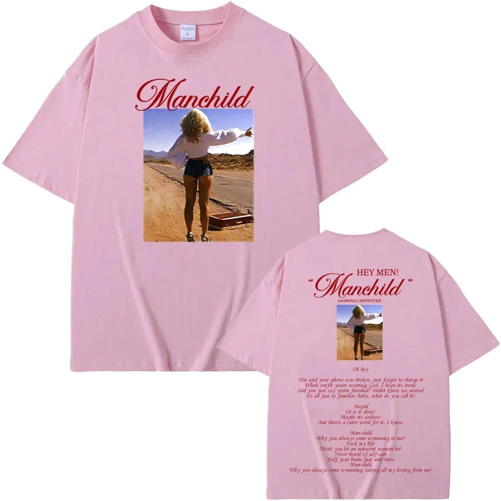Sabrina Carpenter Manchild Graphic Print TShirt Streetwear Hiphop Rapper Fashion Tee Women Men Oneck Tees Loose Oversized Top