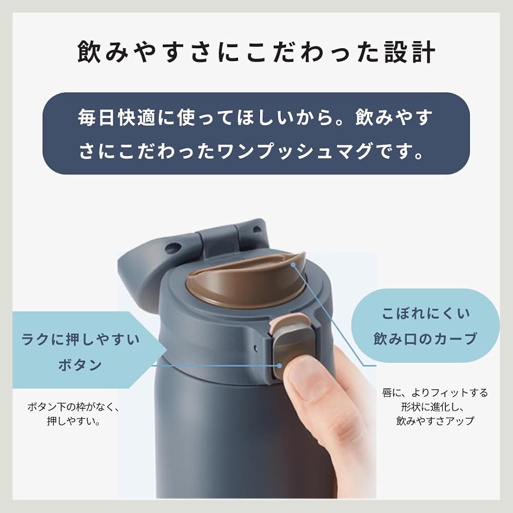 [Integrated Gasket & Dishwasher Safe] Tiger Corporation Water Bottle 750ml One-Push Stainless Steel