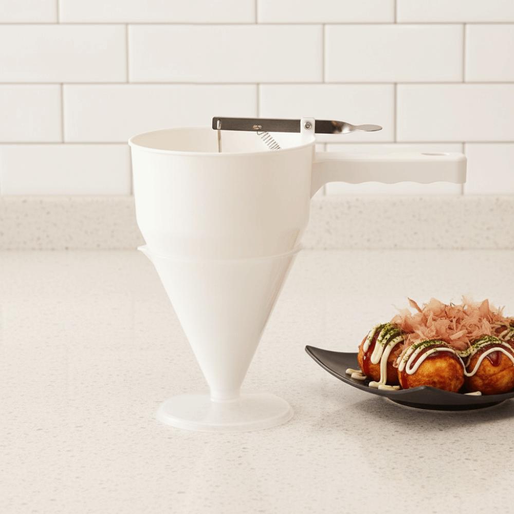 Adjustable Batter Dispenser with Stand Handle Hand-held Small Food Ball Baking Tools Plastic Easy To Use Kitchen Funnel