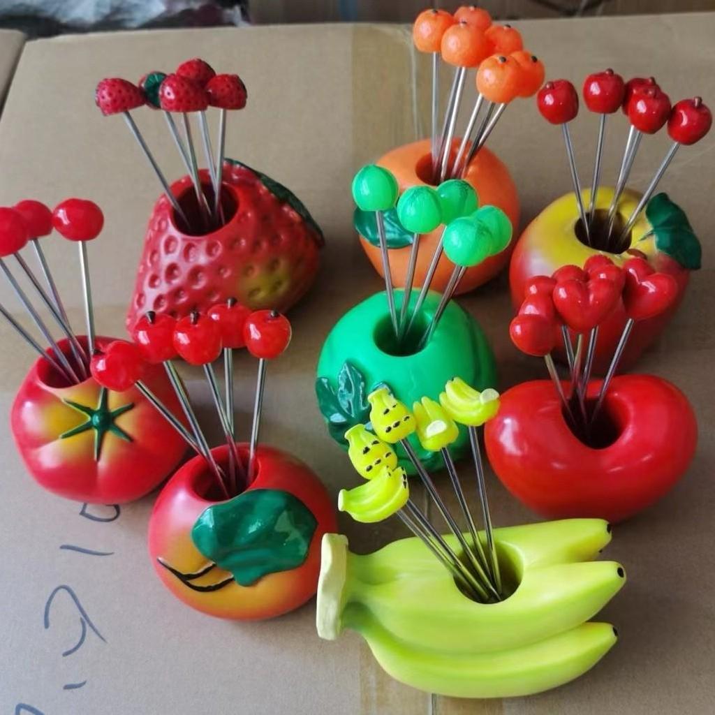 Creative Heart-Shaped Fruit Skewer Set - Stainless Steel Forks for Restaurants & Gifts