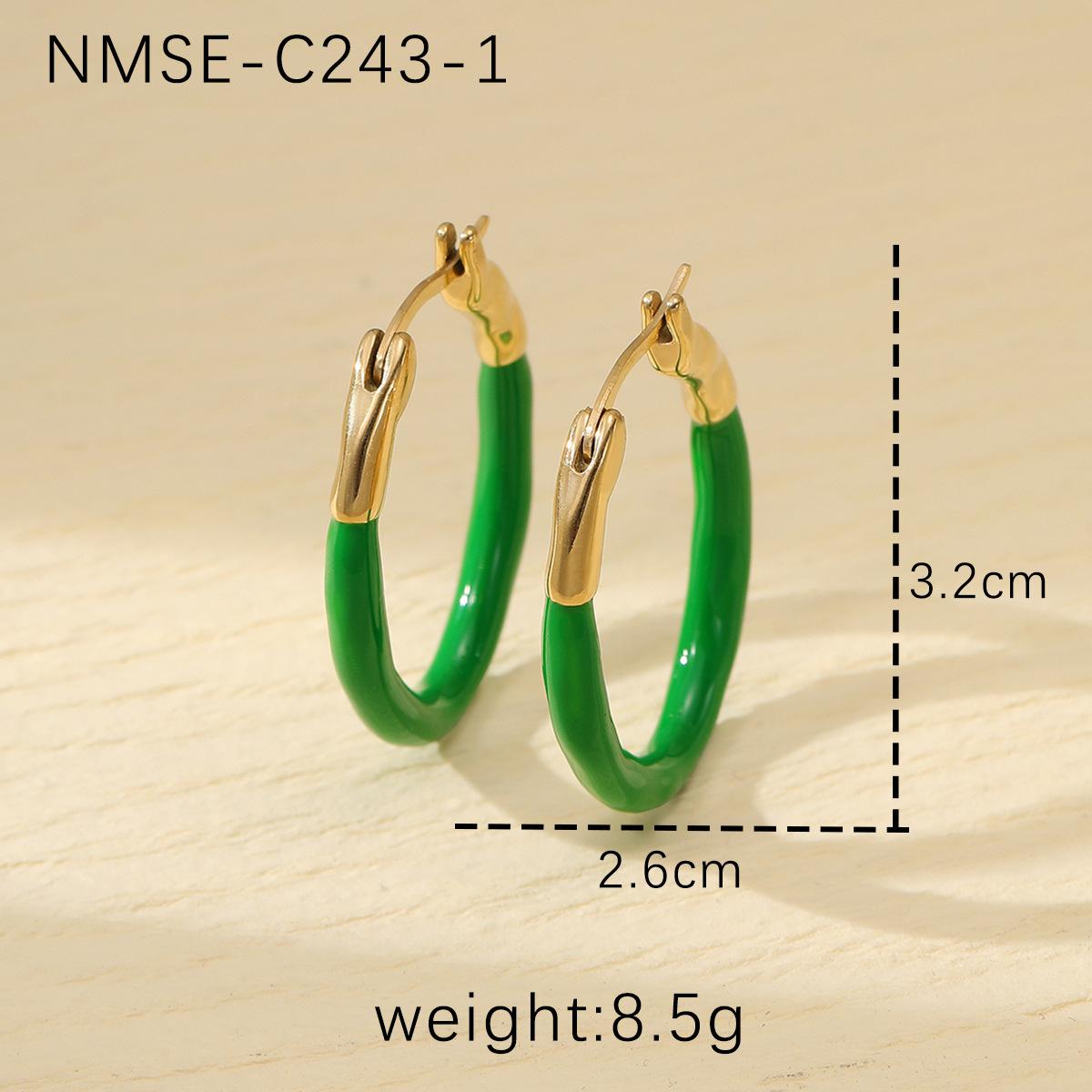 GEMCHIC Women s Colorful Enamel Hoop Earrings Stainless Steel Round Drop Earrings Fashion Jewelry