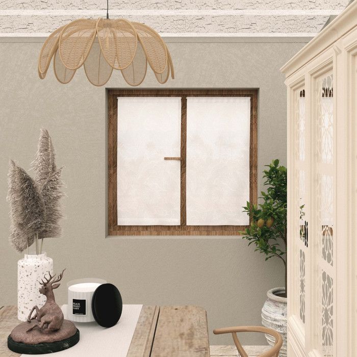 Pair of 60x120 Cm CELIA White Curtains, by Soleil d'Ocre