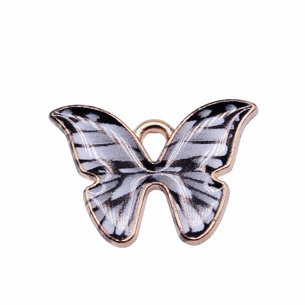 Enamel Charms Multi Color Butterfly Pendants For Floral Themed Jewelry