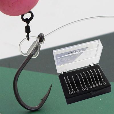 10 Stück PTFE-beschichtete Karpfen-Angelhaken, Angelhaken aus Hartstahl, mattschwarz, mit Widerhaken, Kurvenschaft, Greifer-Stil, scharfe Karpfenhaken