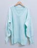 Spring 2026 Korean Style V-neck Knit Lantern Sleeve Sweater - Casual Miumiu Women’s Fashion