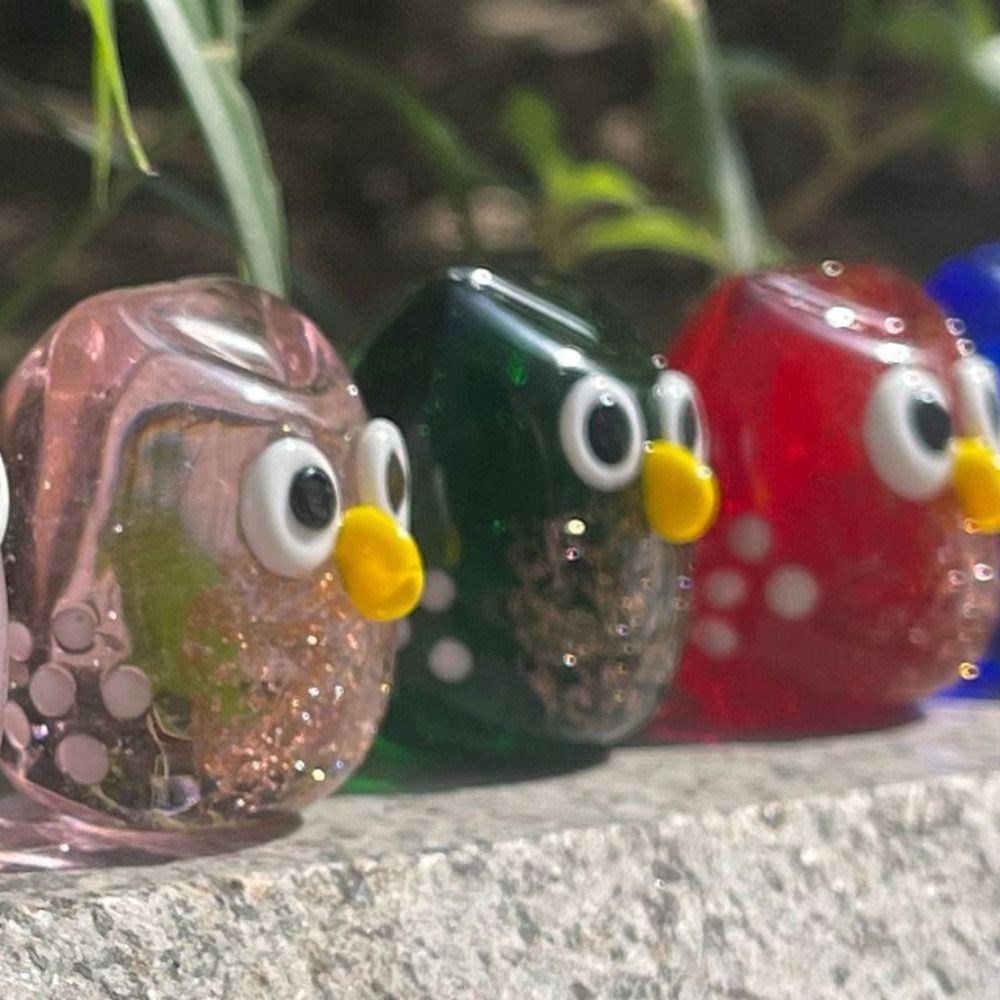 Exquisite Cute Small Owl Ornaments Table Decor Animal Owl Crafts Glass Sculpture Owl Figurines Desktop