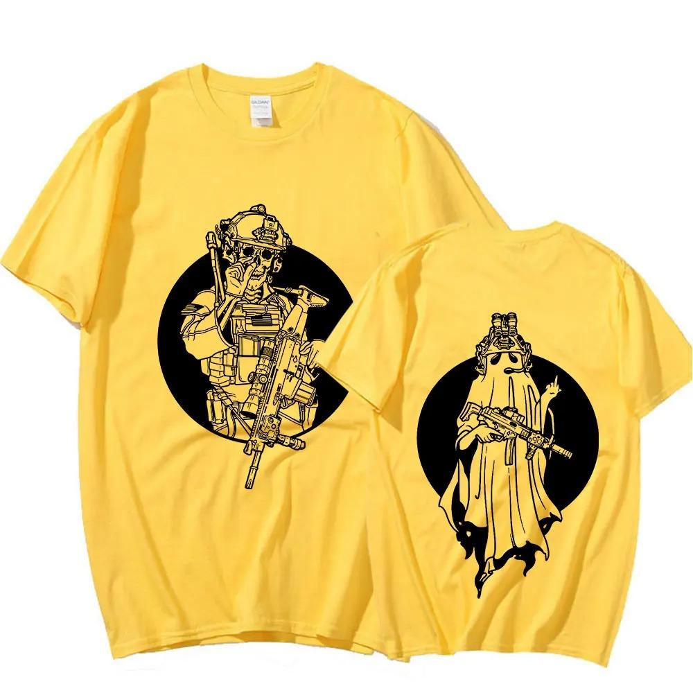 Gbrs Forward Observations Group Tee Shirt Men's Retro Skeleton Gothic T-shirt Men 100% Cotton Oversized T Shirts Punk Streetwear