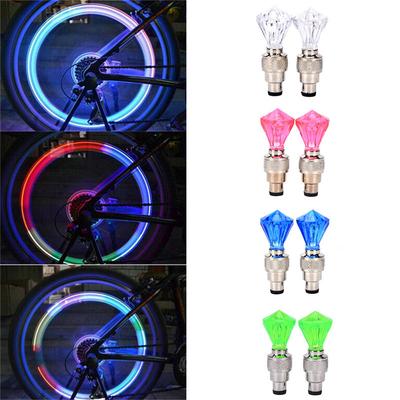 2X Led Motorcycle Cycling Bike Bicycle Wheel Tire Valve Flashing Light Car Lamp