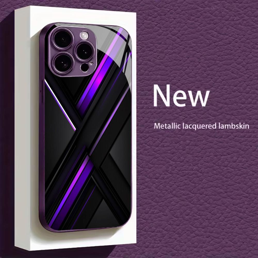 Electroplated Silver Tempered Glass Phone Case for iPhone Case for 11/12/13/14/15/16/17 Pro MAX