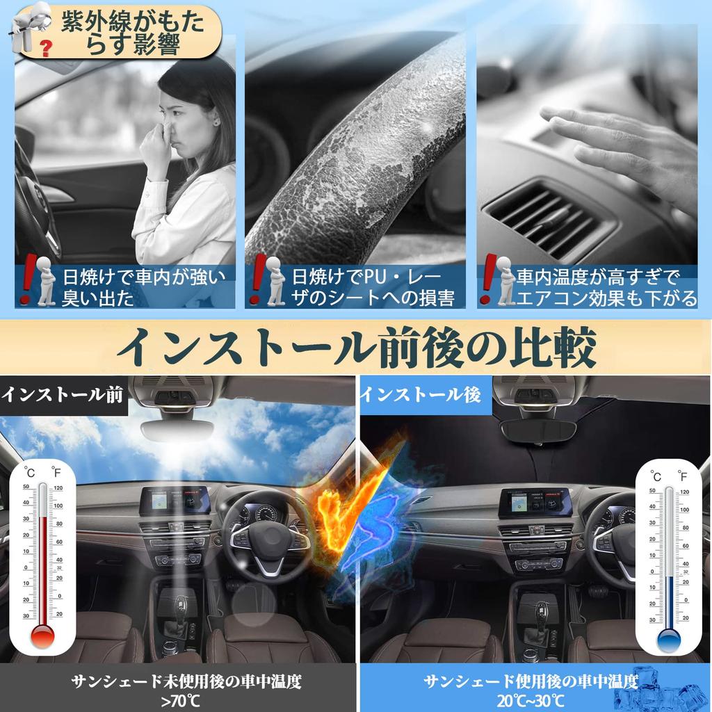 SHAOHAO Front Sunshade for New BMW X1 Windshield UV Storage Bag Easy Installation and Removal F48, Sunshade, Foldable, Sunshade, Heat-Insulating,