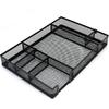 Desk Drawer Organizer Tray with Adjustable Compartments, 6 Grid Metal Mesh Drawer, Multi-use Desk Organizer Storage Box Set for Office,Home,School