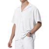 Casey Kevin Short Loose Waffle Solid Plus Sizes MA3414 Men's Open-Collar Shirt, Sleeve, Fit, Fabric, Moisture-Wicking, Quick-Drying, Comfortable,
