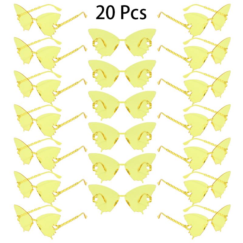20 Pcs Rimless Butterfly Shaped Sunglasses Women  New In Fashion Multicolor Decor Sun Glasses Trendy Stylish Lady Shades