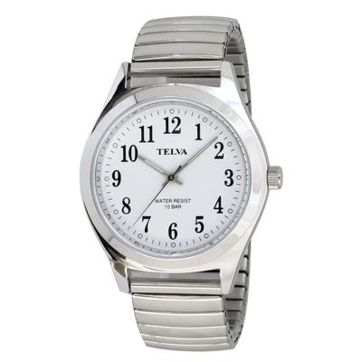 Klefer TE-AM011-WTS Herren-Analog-Wasserdichte Uhr mit Metallarmband, Silber