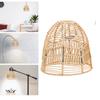 Imitation Rattan Woven Lampshade Chic Modern Style for Chandelier Living Room Tea Room Lamp Decor Ceiling Light Cover