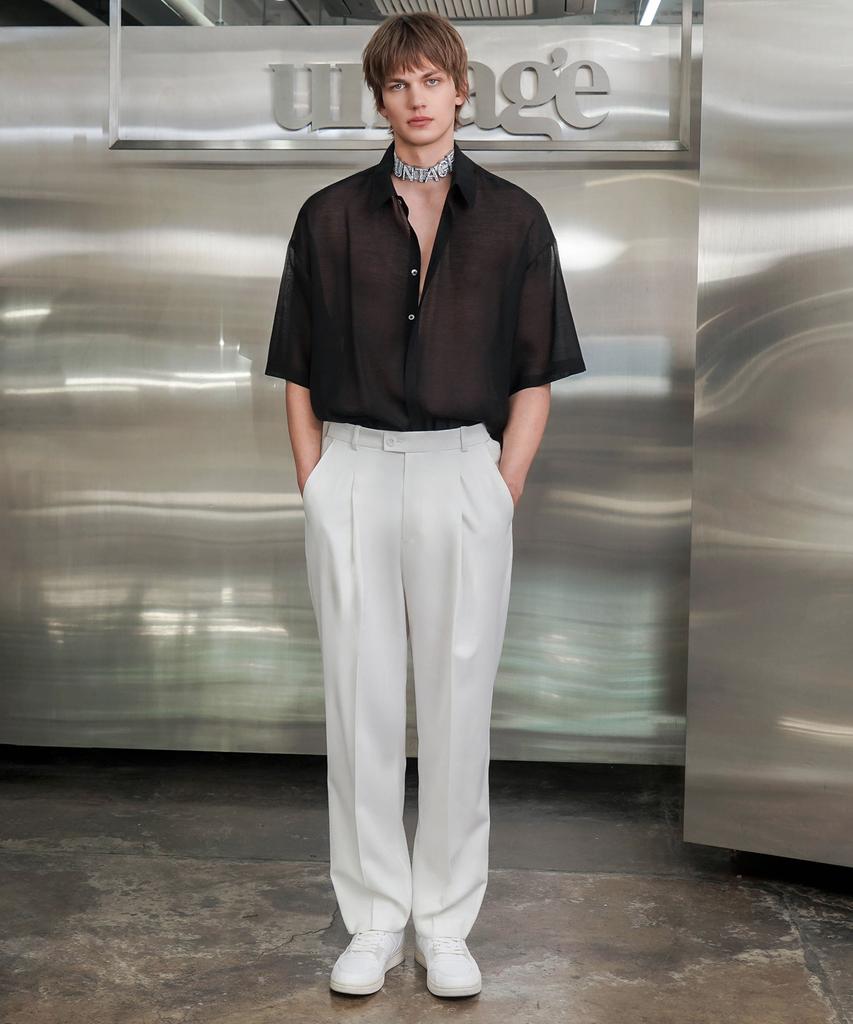 UNTAGE Wool Carrot Leg Trousers[White(Unisex)]_Utp-Fp51