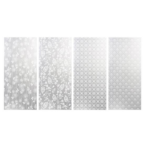 Floral Window Privacy Film Waterproof Frosted Static Cling Non-Adhesive Glass Door Privacy Film for Bathroom Bedroom Kitchen