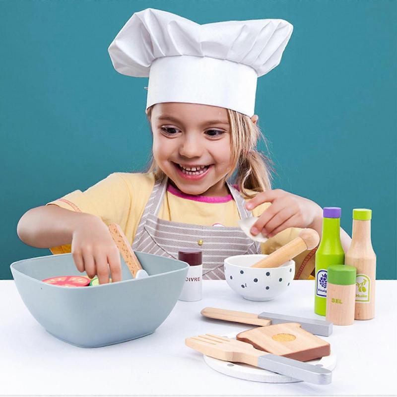 Children Kitchen Toys DIY Cooking Pretend Play Simulation Wooden Kitchen Food Toys for Kids Toy Set - Kitchen Tools