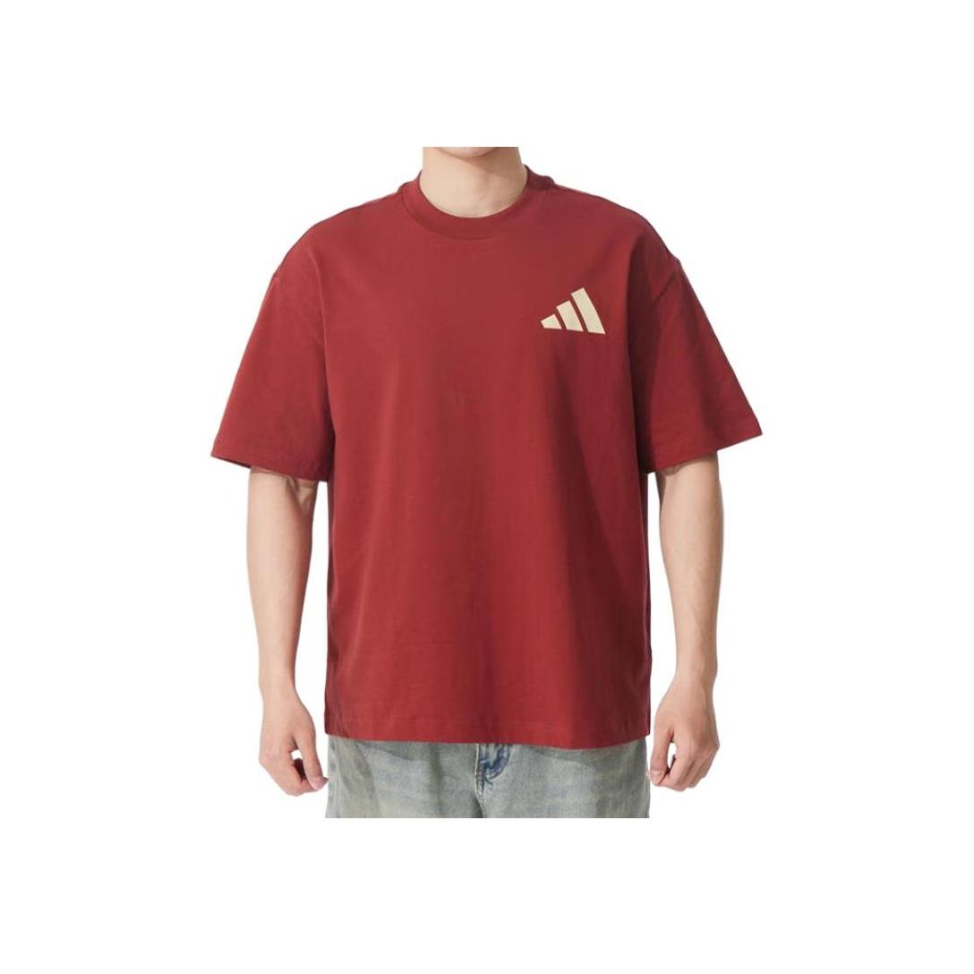 Adidas Дышащая футболка с коротким рукавом Унисекс Топы Красный JX9126 2XL