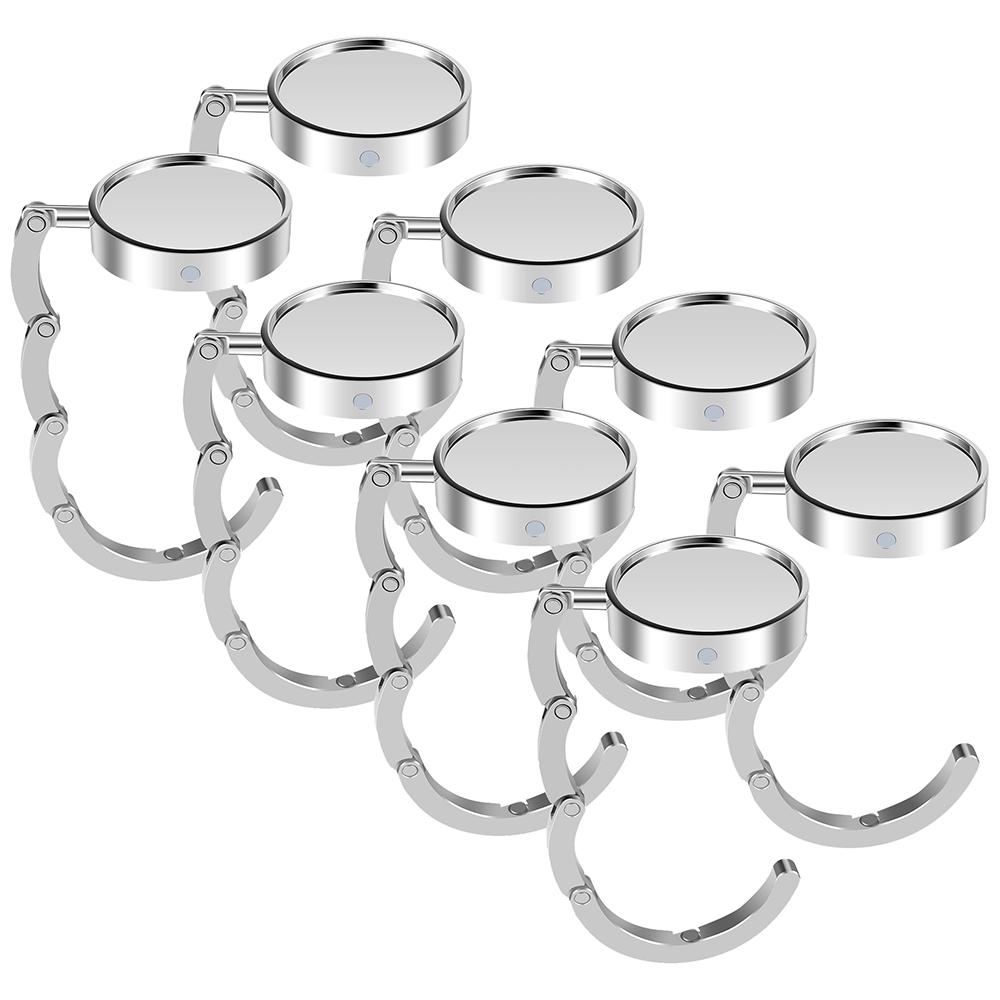 4/12 Stück Faltbarer Taschenaufhänger Ständer Tragbarer Legierungs-Handtaschen-Tischhaken Rutschfest Mehrzweck Geldbörsen-Schlüsselhalter für Aufbewahrungszubehör