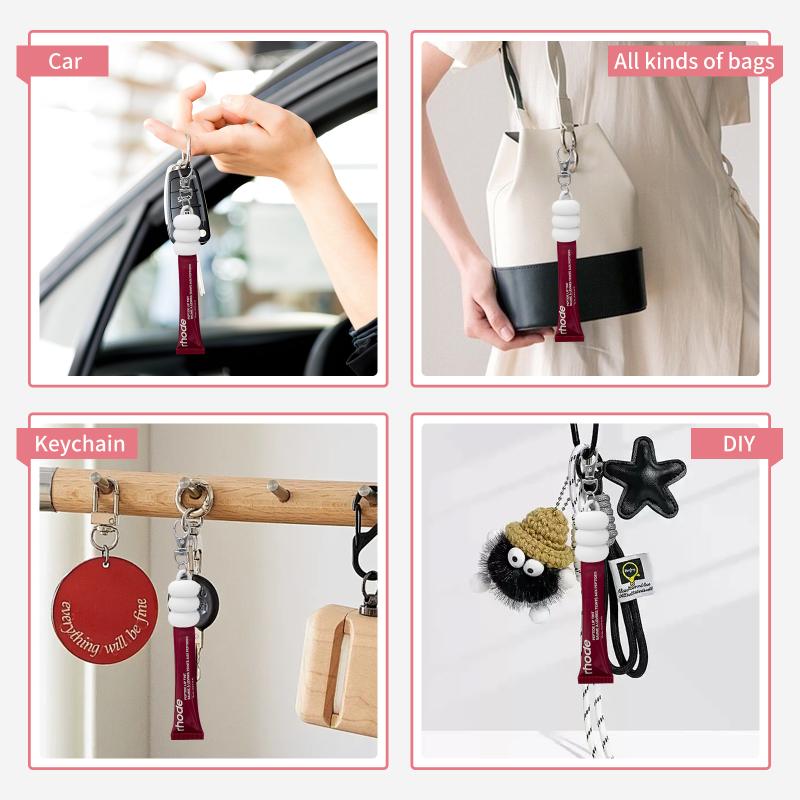 Practical Donut Silicone Keychain Cap Accessories Portable Durable Holder Keychain Compatible For Lipgloss Storage And Balm Cap