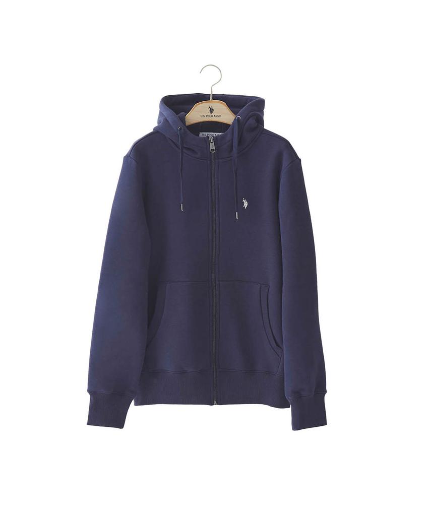 Uspoloassn Fleece-gefütterter Reißverschluss-Hoodie_Marineblau