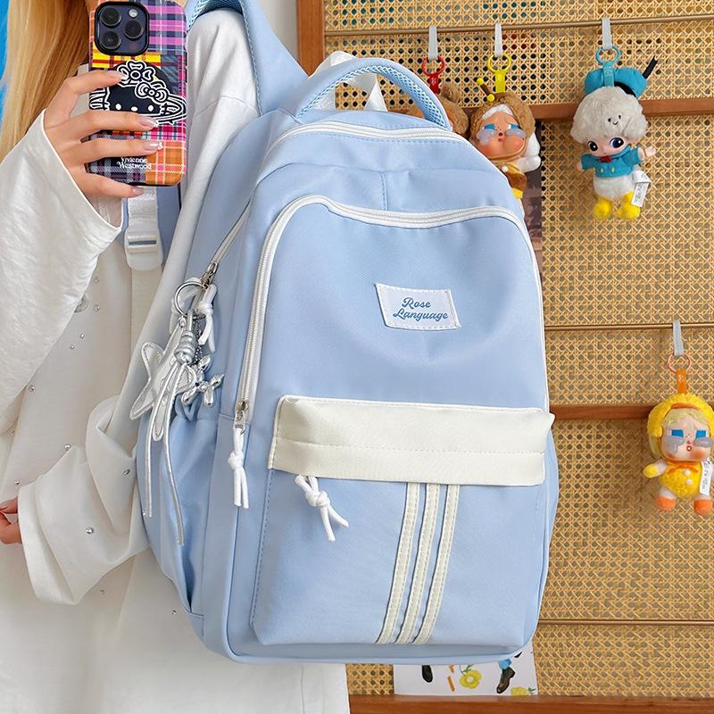 Schoolbag New Cute Backpack Large Capacity Korean Version of Student Schoolbag Women's High Value Simple Fashion Versatile Travel Backpack