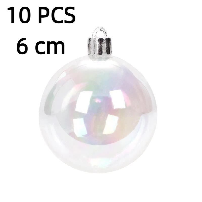 4-12Cm 10Pcs Christmas Ornaments Balls Diy Bauble Plastic Transparent Hollow Ball Wedding Party Xmas Tree Hanging Decorations