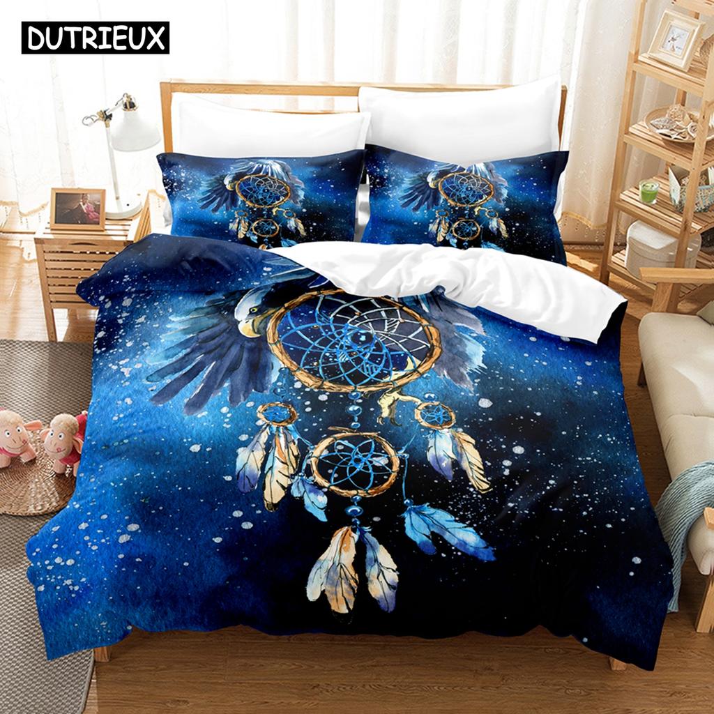 3D Printed  Dream Catcher Bedding Set Down Quilt Cover With Pillowcase Double SIngle King