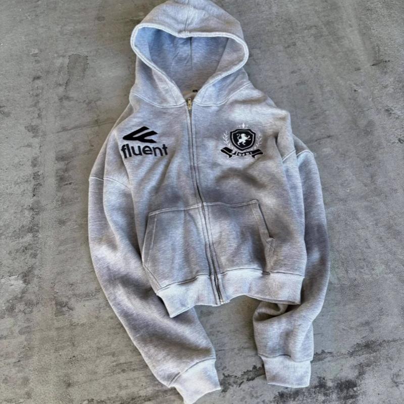 European and American autumn and winter warm and fashionable zipper cardigan hooded unisex sweatshirt