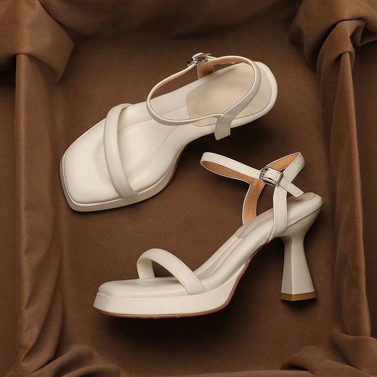 French word with sandals female summer 2025 new temperament fairy style sexy open toe thin fashion high heels