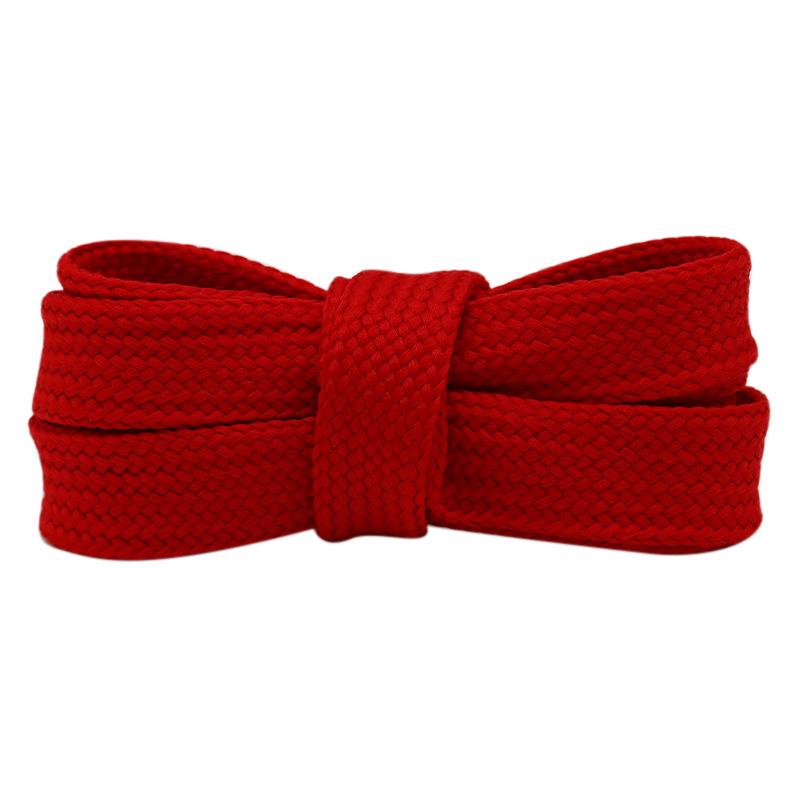 Kurojin McQueen 1.8cm Wide Flat Canvas Shoelaces - Solid Color Casual Sports Shoes