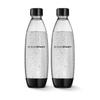 Sodastream 1L Twin Pack Dishwasher-Safe Slim Bottle (Black)