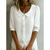 PEYWOW Women's Fashion 1/2 Sleeves POLO Neck Casual Blouses & Shirts