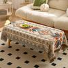 Cotton Yarn Tassel Dining Table Cloth Bohemian Style Double Printed Tablecloth Home Decoration Multifunctional Cover Cloth Towel
