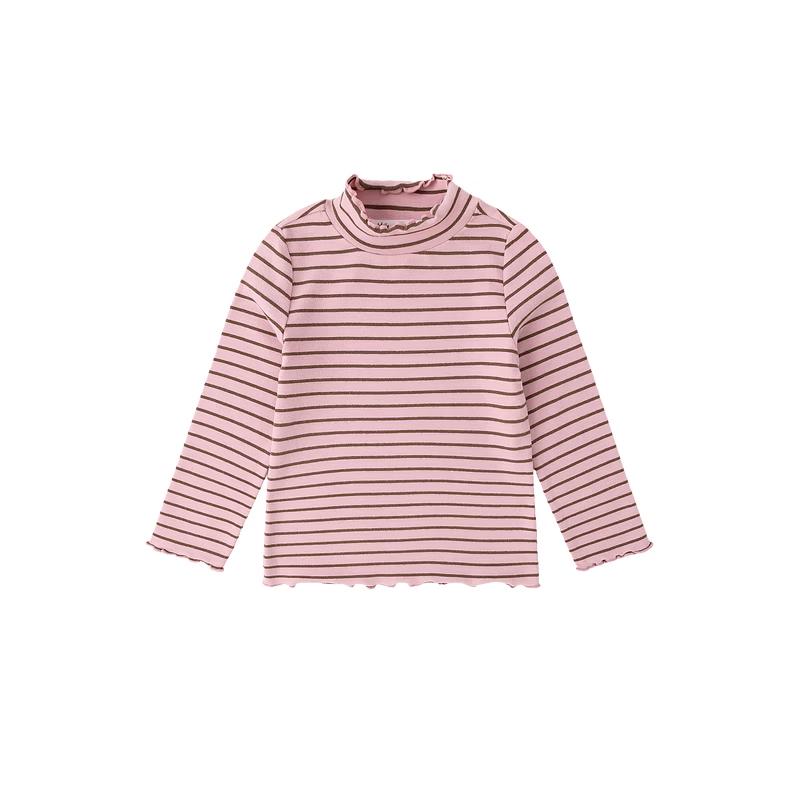 Girls' Striped Ruffle Long Sleeve Base Layer Top