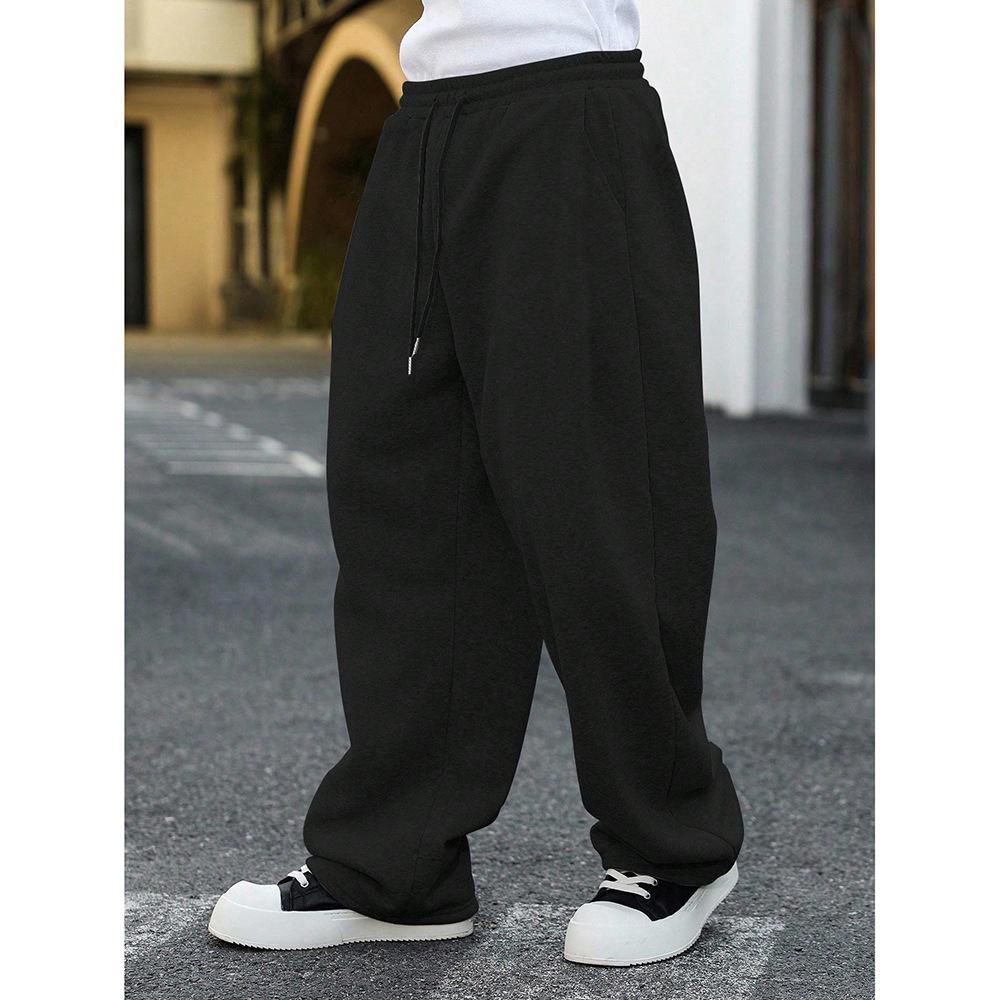 Men's Joggers Sweatpants Loose Fit Straight Leg Casual Pants with Drawstring Elastic Waist American Style Comfort for Sports